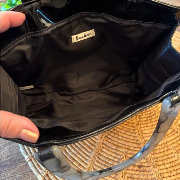 Neiman Marcus Black Patent Small Tote Bag - Picture 8 of 12